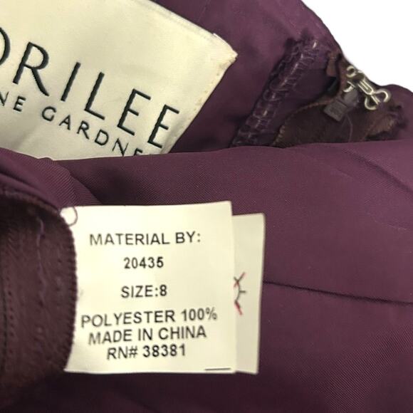 Morilee by Madeline Gardner Bridesmaids Dress Strapless Chiffon Long Purple 8 - Picture 6 of 6